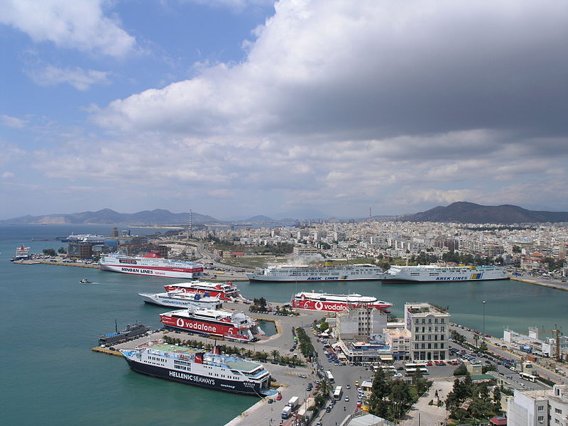 Panoramic view of Piraeus Port