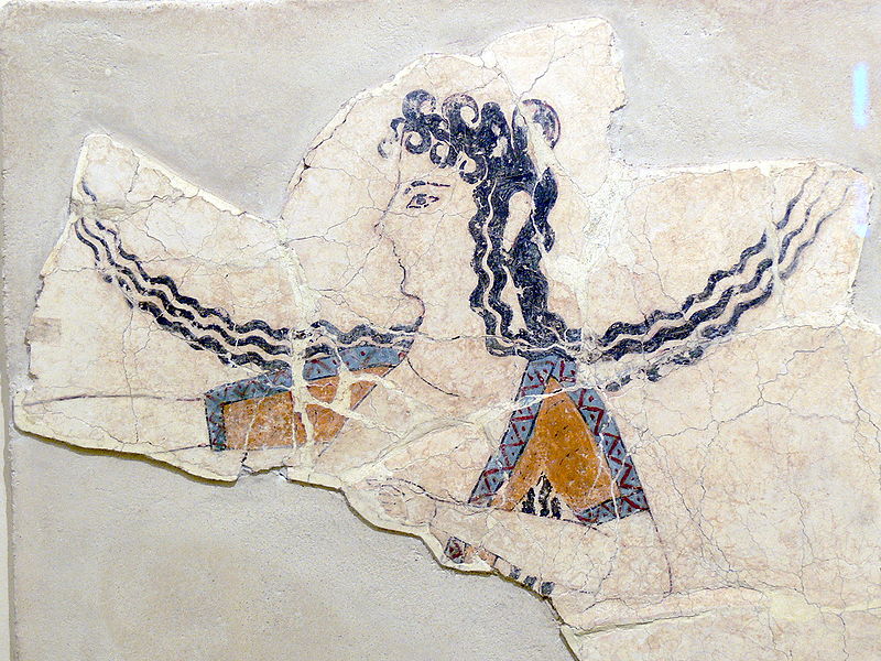 Fresco fragment of a dancing woman (Knossos, 1600–1450 BC)