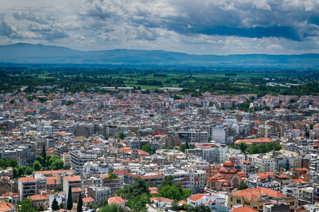 View of Serres city, Central Macedonia Greece.