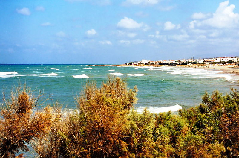 View of Kato Gouves beach, Crete