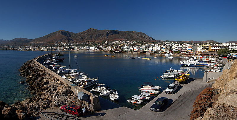 Panorama of the Port of Hersonissos, Crete
