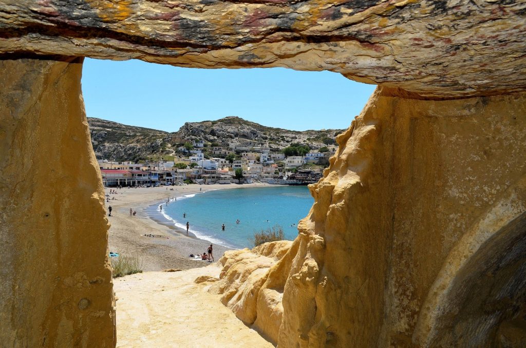 Travel to Matala Beach, Crete, Greece