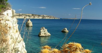 Cliffs and venetian fortress of Souda, Chania region, Crete