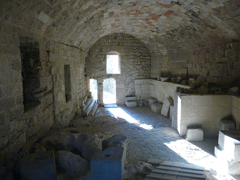 Lindos castle, inside, Rhodes island, Greece