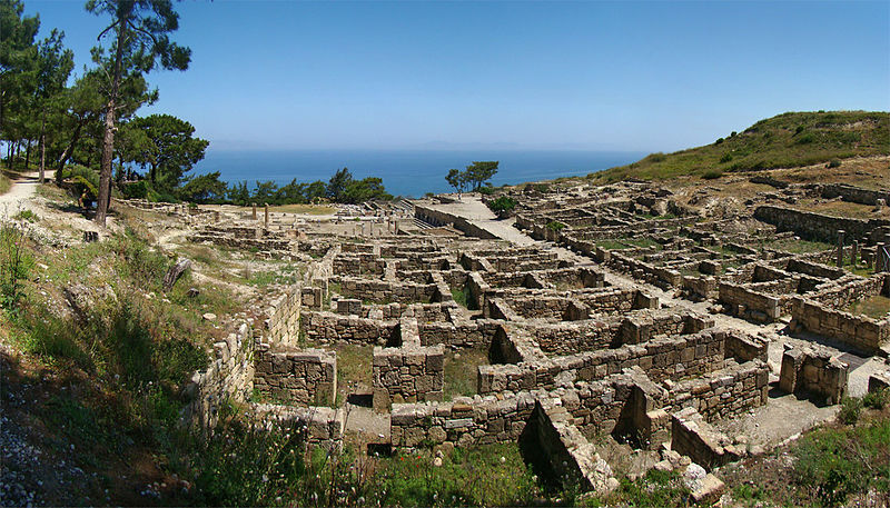 Panoramic view of ancient Kameiros, Rhodes island, Greece