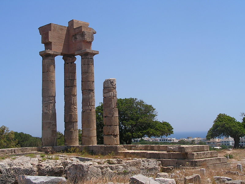 Ruins of Apollo Temple at the Acropolis of Rhodes