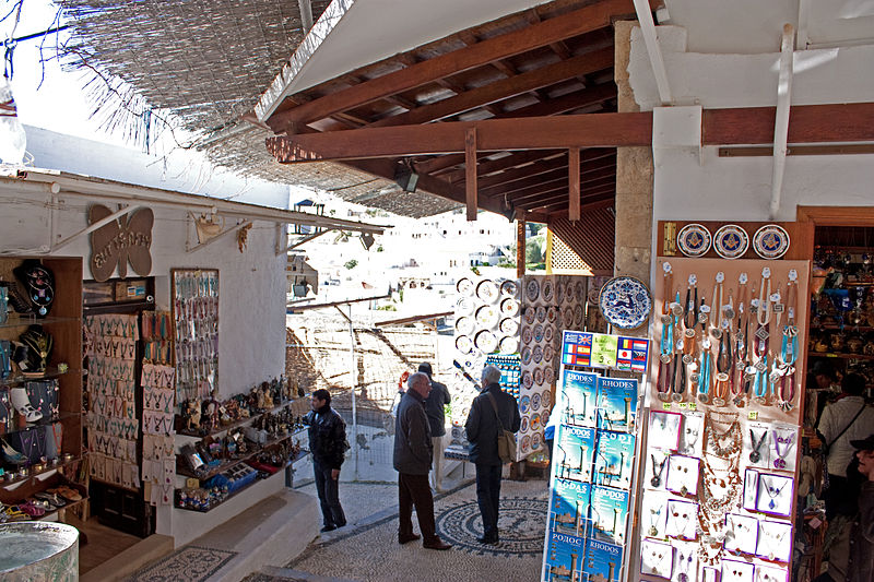 Souvenir shops in Lindos, Rhodes island, Greece