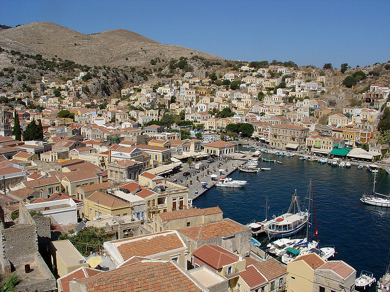 Symi habor and town, Dodecanese, Greece