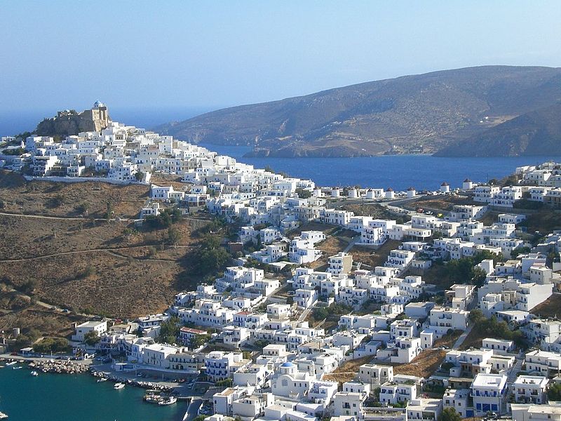 View of Chora, Astypalaia, Dodecanese, Greece