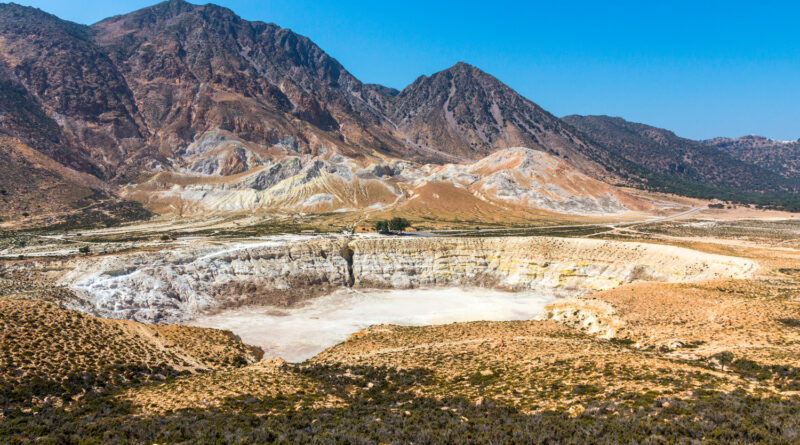 The big volcano crater in Nisyros, Dodecanese Greece
