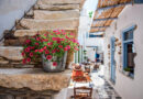 Traditional alley in Chora in Naxos island, Greece
