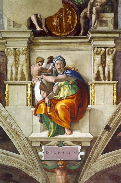Michelangelo's rendering of the Delphic Sibyl