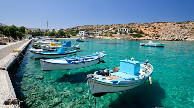 the port of the Greek island of Iraklia Smaller Cyclades Greece