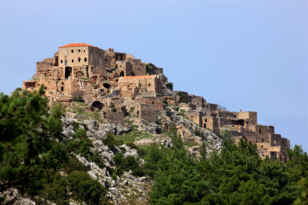 Anavatos, an abandoned village, often called the Mystras of the North in Chios island, North Aegean Sea Greece