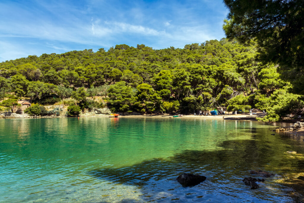 Bay of Love in Poros island, Saronic Gulf, Greece