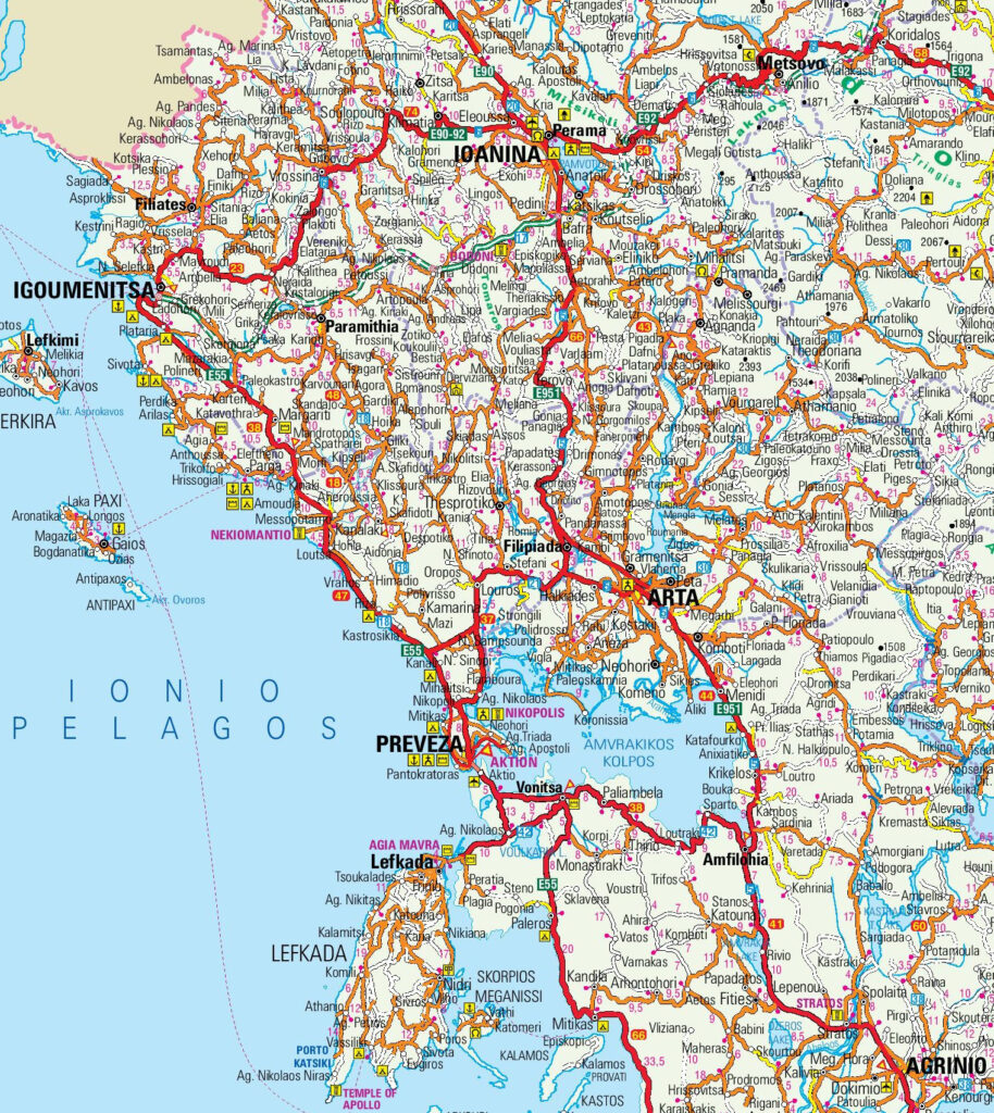 map of preveza ionian sea greece