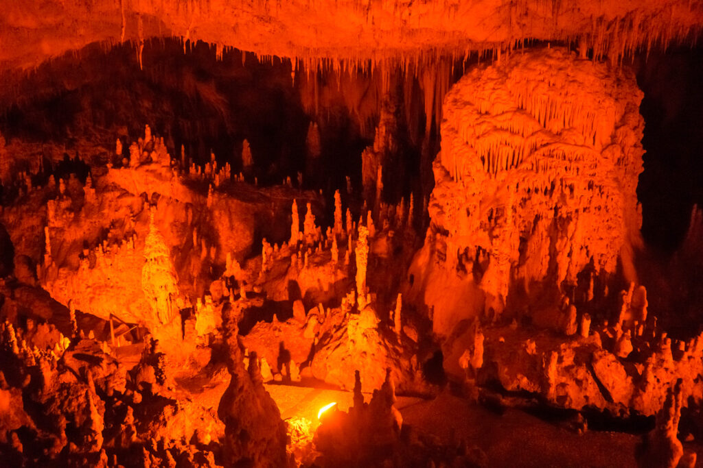 Beautiful stalactites and stalagmites in the Cave of Perama, Ioannina, Epirus, Greece