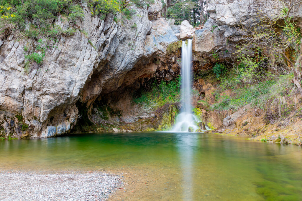 Drymonas waterfall in Euboea Greece