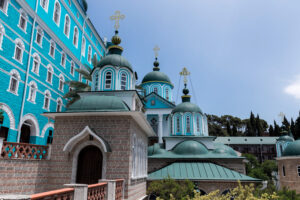 Russian St. Pantaleon Orthodox monastery at Mount Athos, Agion Oros (Holy Mountain), Chalkidiki, Greece