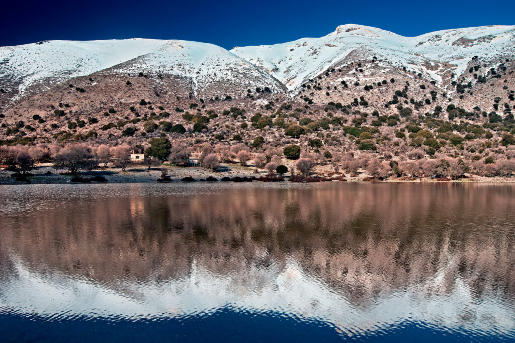 The seasonal lake of Omalos Plateau (also known as "Mikros Omalos" or "Amalos"), Viannos municipality, Heraklion prefecture, Crete, Greece