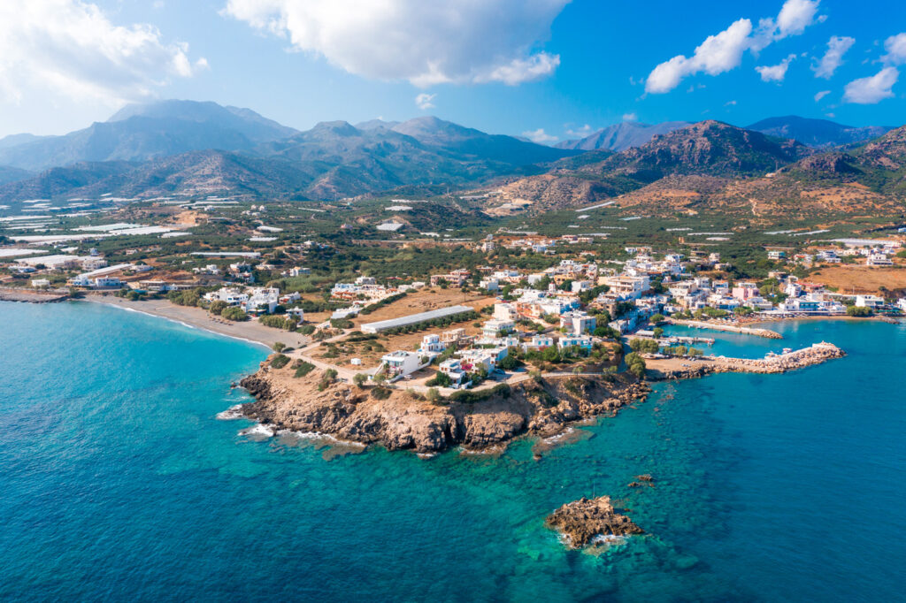 Harbour in Makri Gialos village in southern Crete, Greece
