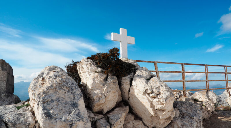 Cross on Mt Juktas, Archanes Crete, Greece